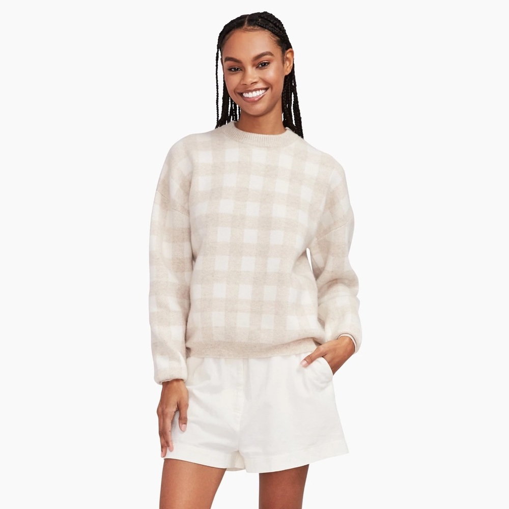 Naadam Gingham Cashmere Sweater